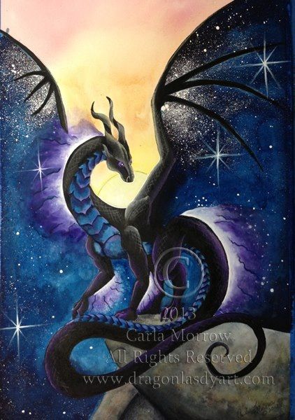 a midnight blue dragon with sparkles all over